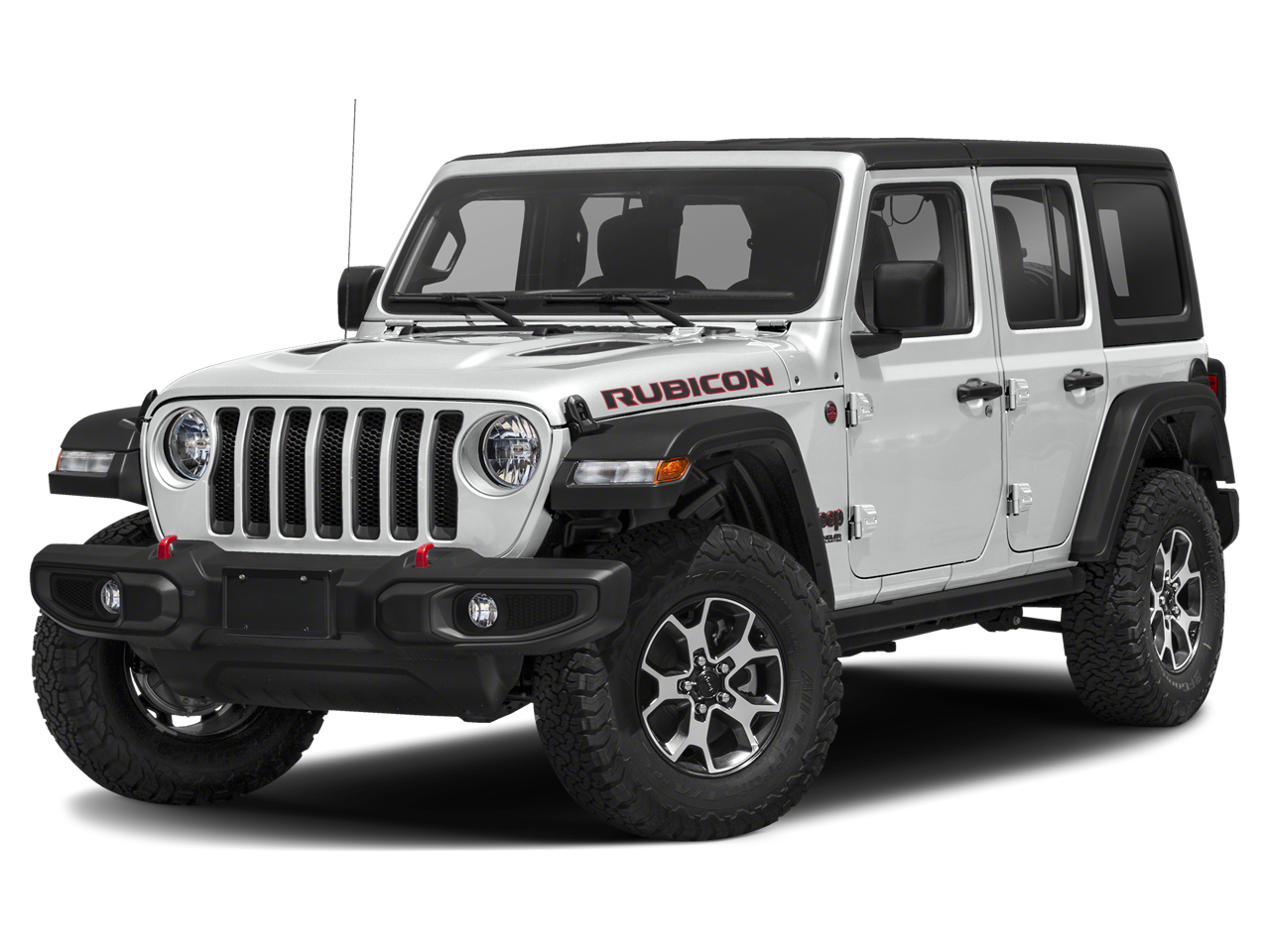 2021 Jeep Wrangler Unlimited Rubicon in Bright White Clearcoat — front three-quarter view