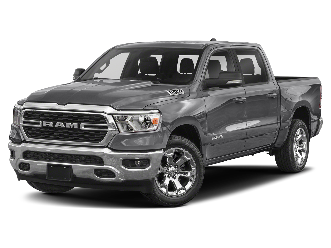 2022 RAM 1500 Big Horn in Billet Silver Metallic Clearcoat — front three-quarter view
