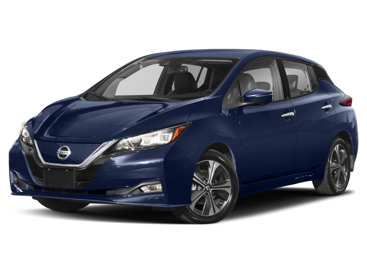 2019 Nissan Leaf SL PLUS Hatchback in Gun Metallic — front three-quarter view