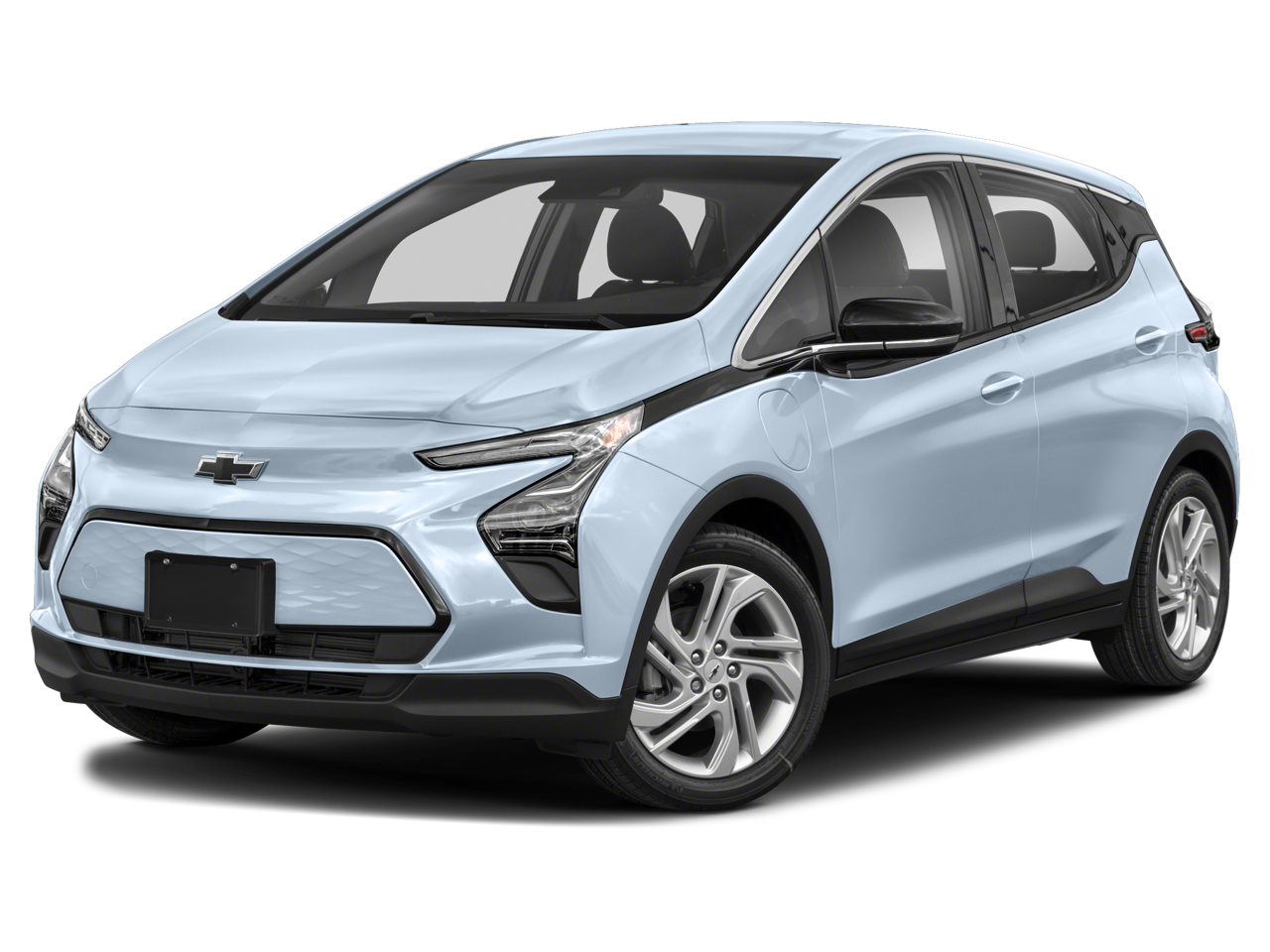 2022 Chevrolet Bolt EV 1LT in Ice Blue Metallic — front three-quarter view