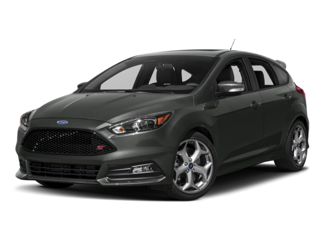 2017 Ford Focus ST Hatch in Oxford White — front three-quarter view