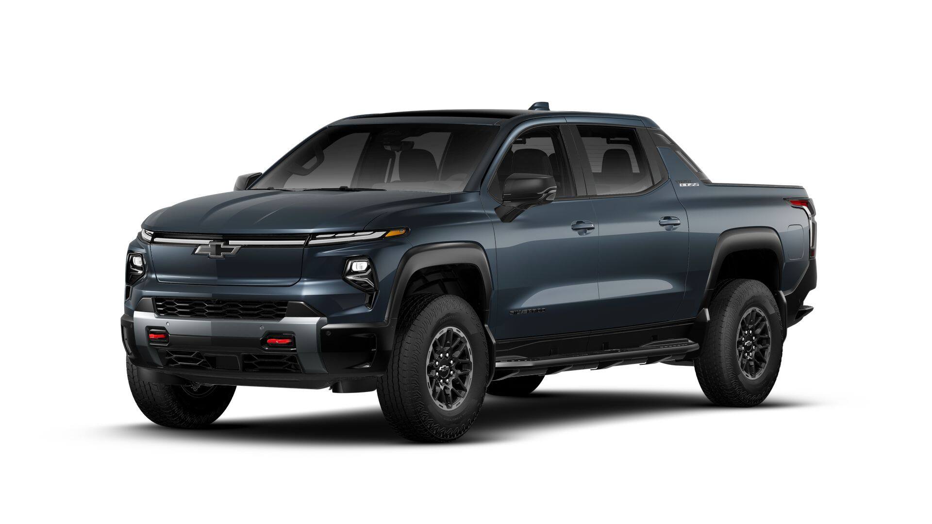 2026 Chevrolet Silverado EV Trail Boss - Max Range in Blue Smoke Metallic — front three-quarter view