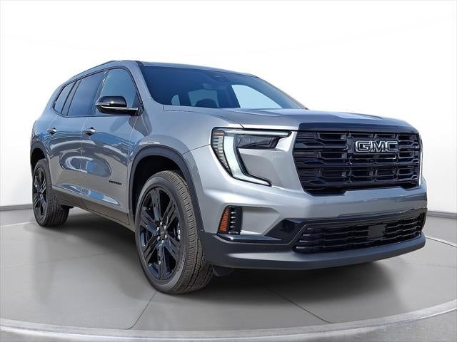 2026 GMC Acadia Elevation in Sterling Metallic — front three-quarter view