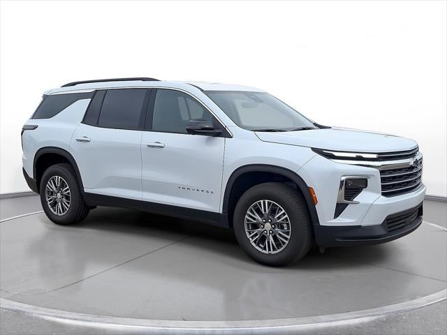 2026 Chevrolet Traverse LT in Polar White Tricoat — front three-quarter view