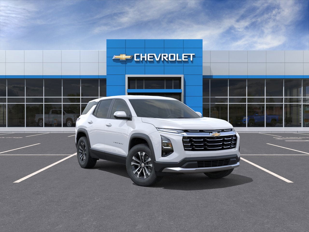 2025 Chevrolet Equinox LT in Summit White — front three-quarter view
