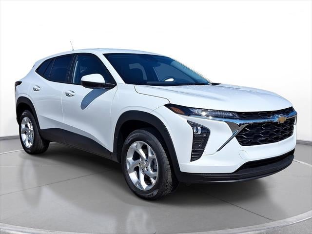 2026 Chevrolet Trax LS in Summit White — front three-quarter view
