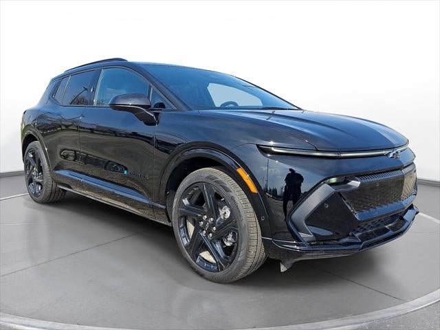 2025 Chevrolet Equinox EV RS in Black — front three-quarter view