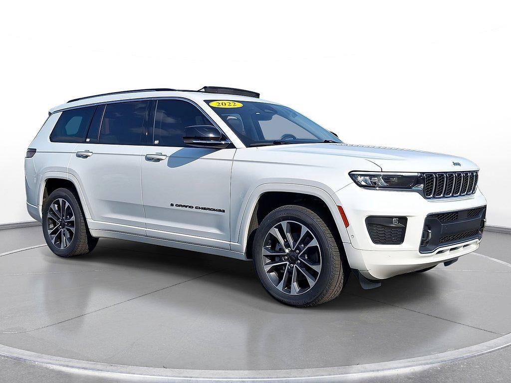 2022 Jeep Grand Cherokee L Overland 4x4 in Bright White Clearcoat — front three-quarter view
