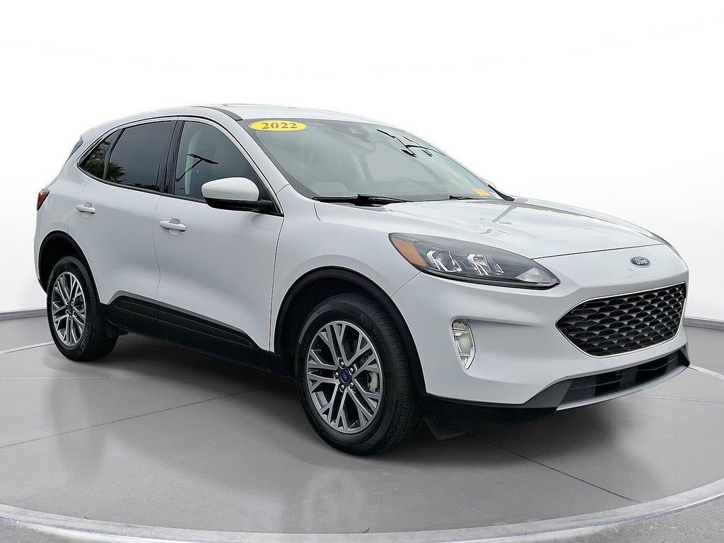 2022 Ford Escape SEL AWD in Oxford White — front three-quarter view