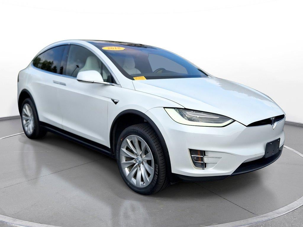 2018 Tesla Model X 75D AWD in Pearl White Multi-Coat — front three-quarter view