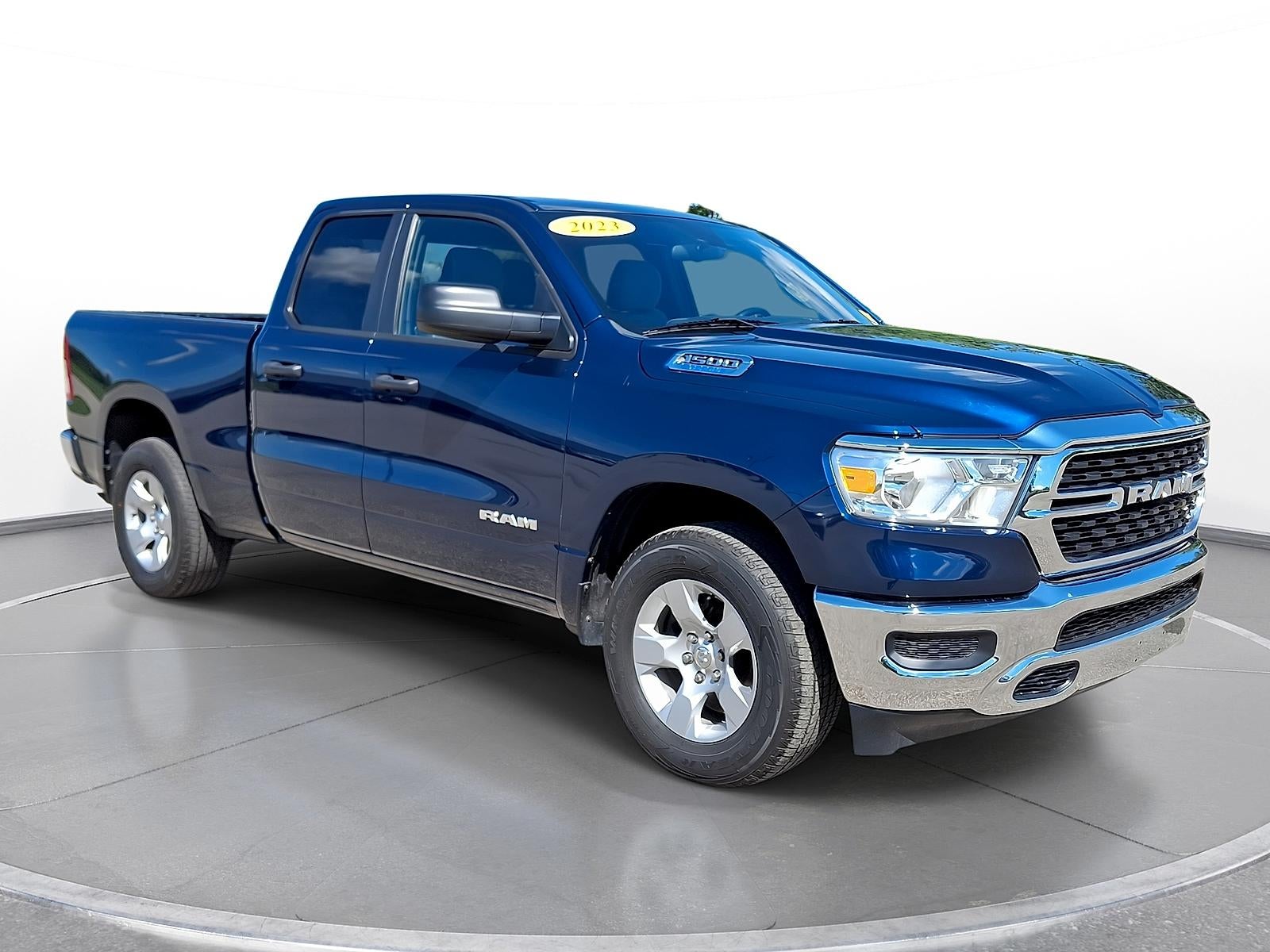 2023 RAM 1500 Big Horn in Patriot Blue Pearlcoat — front three-quarter view