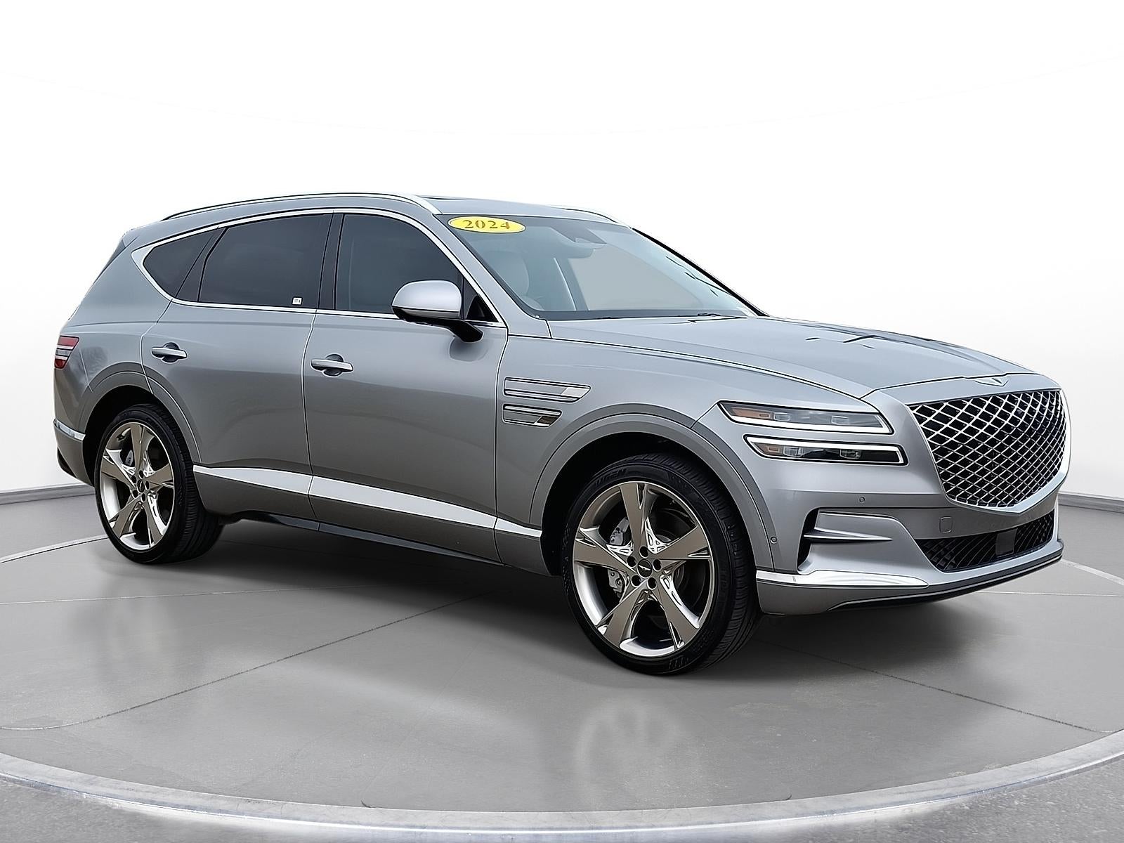2024 Genesis GV80 3.5T AWD 7P in Savile Silver — front three-quarter view